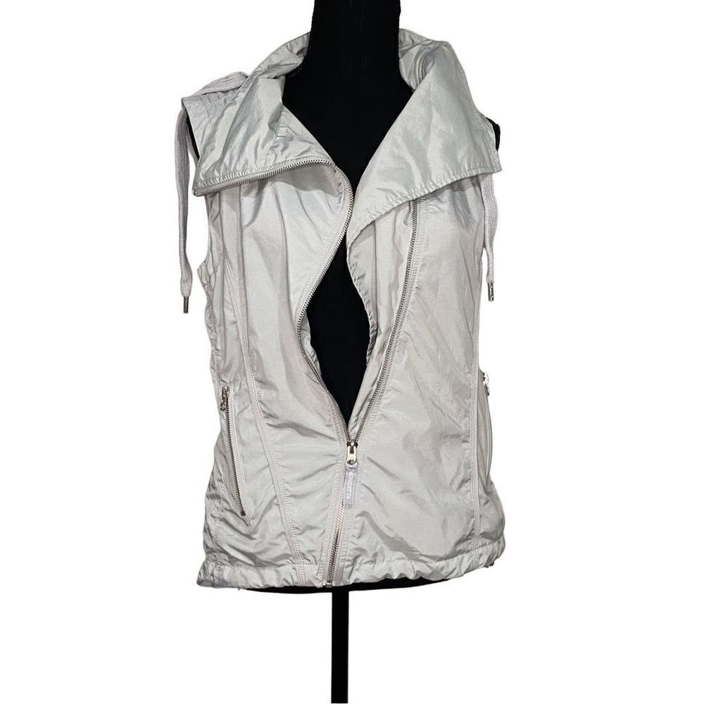 Silver Gray Mondetta Polyester Asymmetric Zip Up Vest